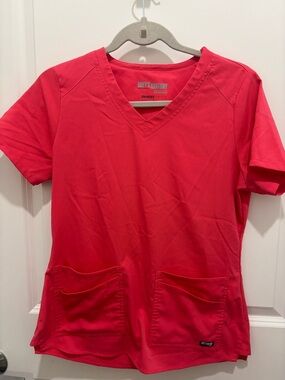 Grey’s Anatomy Barco Coral Scrub Set S Top XS Petite Jogger Pants Stretch Nurse